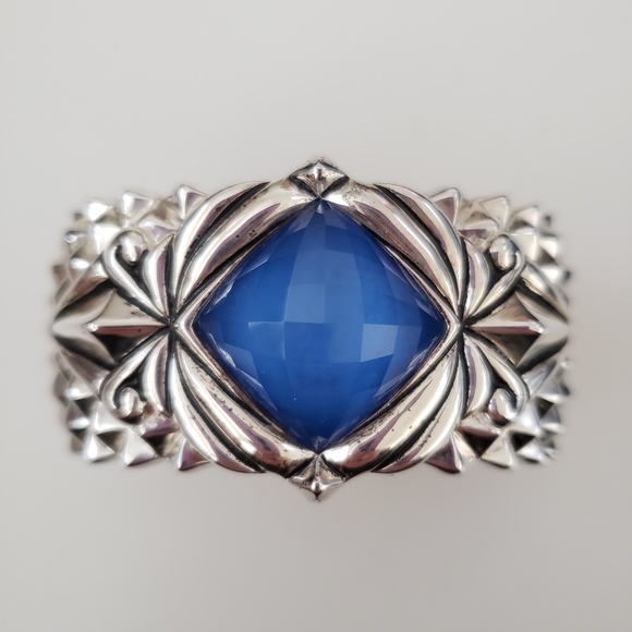 Stephen Webster Sterling Silver Superstud Blue Agate Doublet Cuff Bracel… - Picture 3 of 11